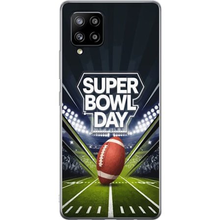 Yhteensopiva Puhelinkuori Samsung Galaxy A42 5G Super Bowl Day juliste, jossa amerikkalainen jalkapallo valaistuksella varustetulla areenalla dramaatt