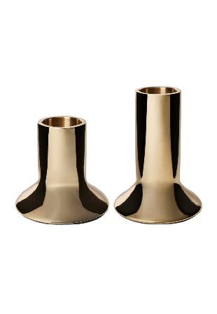 MANO ATELIER Gåvoset mässingljusstake, 2 delar Ljuslyktor & ljushållare Guld ONESIZE