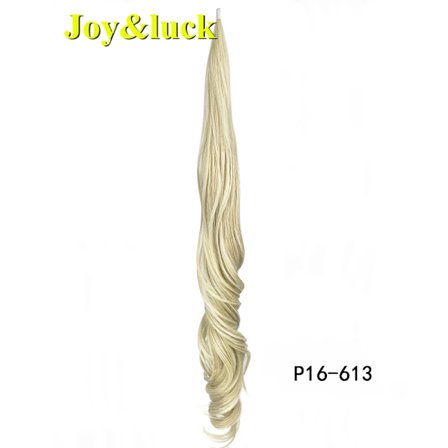 Syntetisk hestehale hårforlængelse Langt 613 Blond Natural Wave Fleksibel Wrap Around Kvinder Daglig brug Falske Padderok Hårstykker