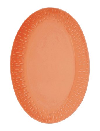 Confetti Oval Dish W/Relief 1 Pcs. Giftbox Orange Aida