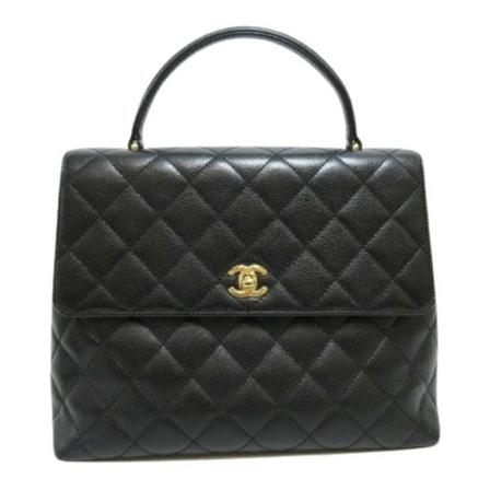 Chanel Vintage Pre-owned Læder hndtasker Sort, Dame Vintage Tasker, Størrelse: ONE Size