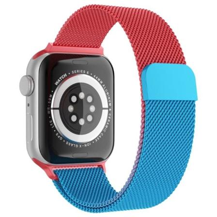 Apple Watch (41mm) viileä kuvioinen milanese hieno verkkokellon hihna - Gradientti Punainen / Sininen Multicolor