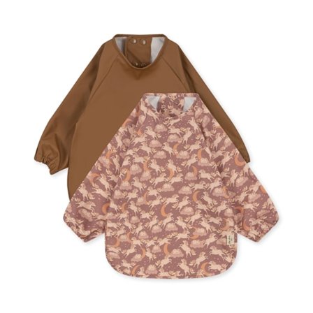 Bib with Arm 2-Pack, Unicorn/Cocnout - Konges Sløjd