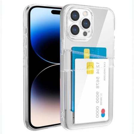 Transparent Skal Med Kortficka Till Iphone 14 Pro Transparent
