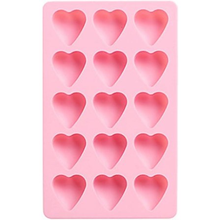 Hjerteformet Isbitbrett, Silikon Isbitformer, Enkel Utgivelse Silikon og Fleksibel 15 Isbrett, Bruk for Kjøkken, Sjokolade, Godteri, Rosa