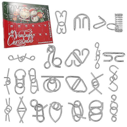 24-dels Julkalender Blind Box Ringpussel IQ-leksak Pussel Sinnespel Barnpresent