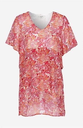 Cellbes of Sweden - Paisleymönstrad chiffongtunika - cerise / mönstrad - för damer - 34/36