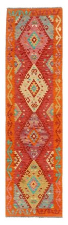 Tapis Kilim Afghan Old Style 75X292 De Couloir Marron/Rouge Foncé (Laine, Afghanistan)