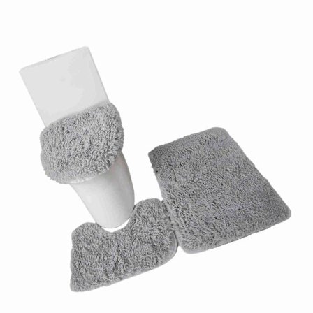 3-delars Badrumsmatta Toalettlock Överdrag U-formad Matta Halkfri Mjuk Golvmatta Vattenabsorberande Enfärgad Dörrmatta Badrumsmatta Matta Toalettsits 