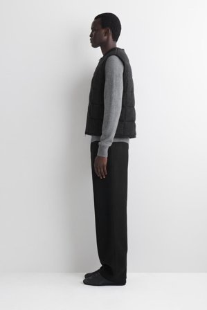 COS Padded Quilted Knitted Merino Wool Gilet in Grey - Men