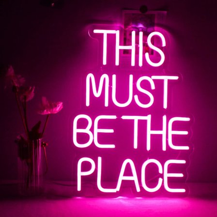 This Must Be The Place Neon Lampe Vægdekoration, Neon Lyserød Tekst LED Neon Skilt USB Drevet til Soveværelse Legeværelse Fest Bryllup