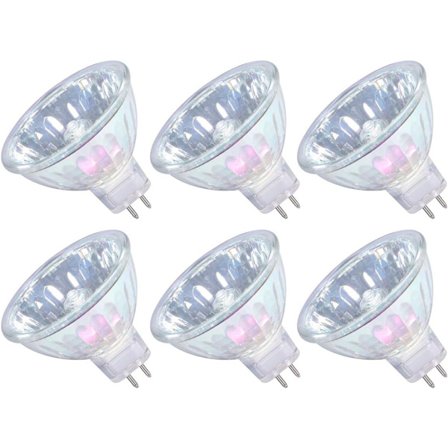 MR16 20W 12V GU5.3 halogenlampe for taklampe, dimbar, 36° lysvinkel, 3000K varmhvit, 2-pins sokkel, 6 stk