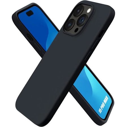Coque - Silikon - för iPhone 15 Pro Max - Repellerande Skydd - Ultra Tunn - Matt Svart