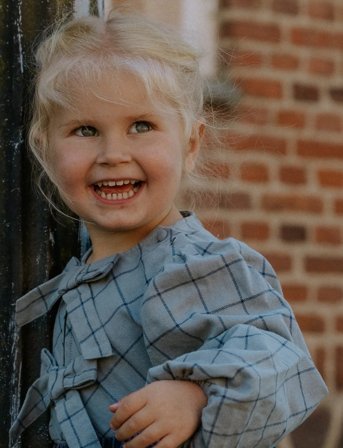 Fliink Cody Check Blouse - Blue - 3 Y