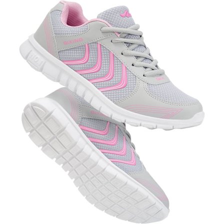 cegana Dame Pustende Mesh Tennis Athletic Lace Up Mote Walking Komfort Lett Løping Hvite Sneakers Sport Rosa 6.5 US