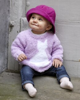 Strikkeoppskrift Genser med katt - Svarta Fåret