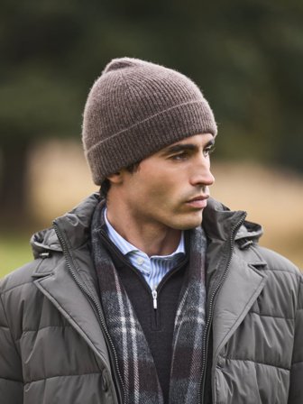 John Henric Men's Braune Mütze Size Onesize