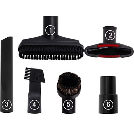 Støvsugertilbehør kompatibel børste 2 i 1 børste langt fladt suge mundstykke sofamundstykke hestehårs rund børste 35 mm til 32 mm adapter