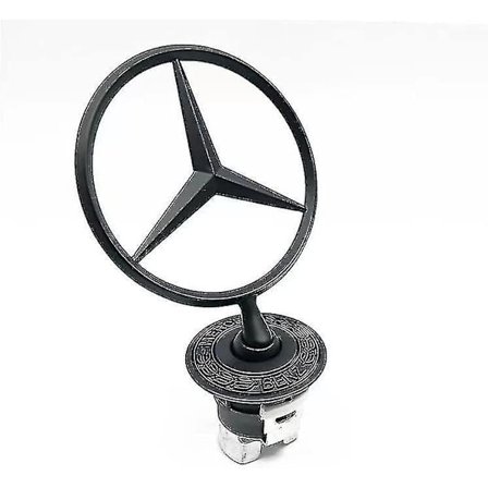 Hette Stjerne-emblem-emblem Legeringsbelagt hettetilbehør Passer for W124 W210 E-klasse W202 W203 C-klasse W204 W220 1994-2007 (svart)