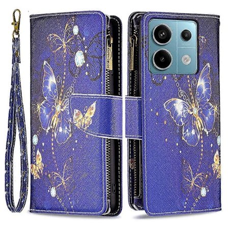 BF03 Mönstrat Fodral med Dragkedja i PU-läder för Xiaomi Redmi Note 13 Pro 4G/Poco M6 Pro 4G