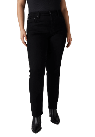 Levi's 724 High Rise Straight Jeans Dam Svart 30/34