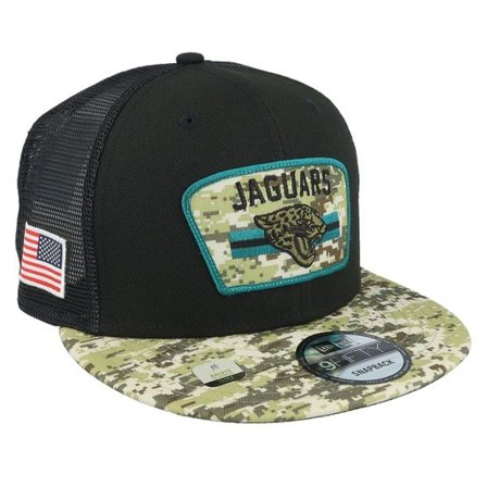 New Era - NFL Svart trucker Keps - Jacksonville Jaguars NFL21 Salute To Service 9FIFTY Black/Camo Trucker @ Hatstore