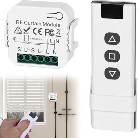 Trådløs persiennekontrol, eftermonteringssæt, trådløs kontakt, trådløs lyskontakt, trådløs persiennekontrol, 230V til persienner, skodder og markiser