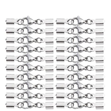 20 STK DIY Smykker Hummerskralde Lås Hummerskralde Spænde DIY Smykker Vedhæng Halskæde Armbånd Låse Krog til Smykkefremstilling (Sølv)