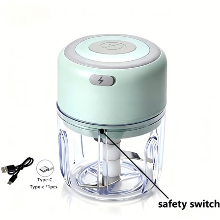 Trådløs elektrisk hvidløgshakker og mini foodprocessor, mini elektrisk hvidløgskværn med genopladeligt batteri