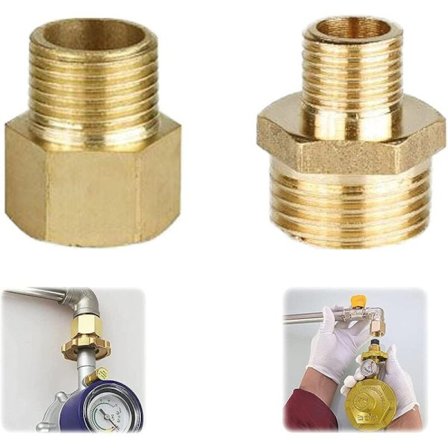 Gasolslangadapter i koppar 1/2 till 1/4 u0026 3/4 för gasspisar, campingkök - 1-pack