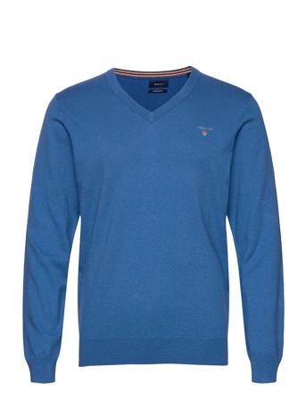 Cotton Wool V-Neck Strikkegenser V-krage Blå GANT*Betinget Tilbud