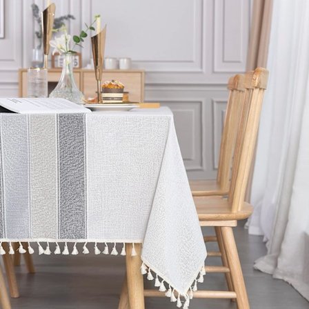 Grå rektangulær duk Anti-flekk elegant duk Bord C