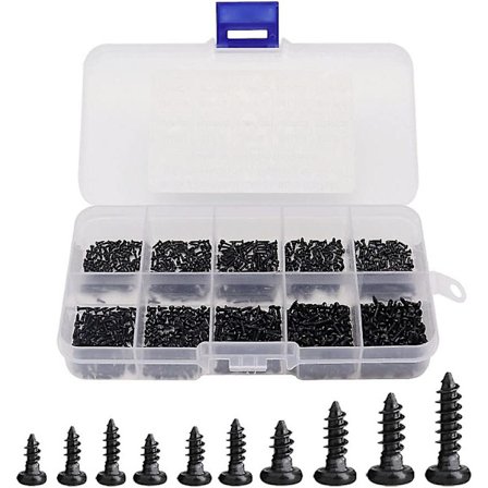 1000 stk Runde Hoved Selvspændende Phillips Mini Træskruer Mini Skruer M1 M1.2 M1.4 M1.7 Phillips Træskruer Sortiment Høj Præcision Mikro Skruer W