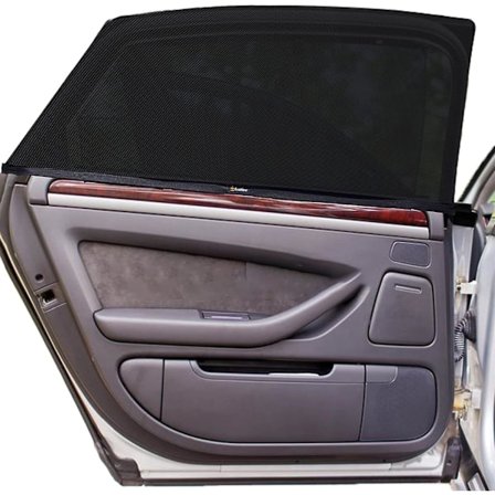 Bilsolskydd för camping (2-pack) | Skydd mot insekter, UV och myggnät för bilar för camping | Andningsbart nät för babybilsfönster