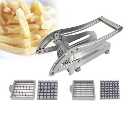 Ruostumattomasta teräksestä valmistettu perunankuorimaveitsi ja ranskalaiset perunat leikkaava veitsi