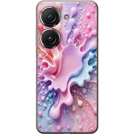 Kompatibel Mobilcover til Asus Asus Zenfone 9 Pastell splash - Abstrakt motiv i lyserøde, blå og lilla toner