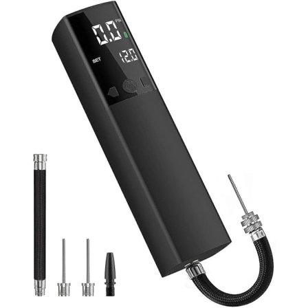 Elektrisk kuglepumpe, intelligent luftpumpe, bærbar hurtig boldoppumpning, med præcis trykmåler og digitalt LCD-display (2-ben og 1-dyse)