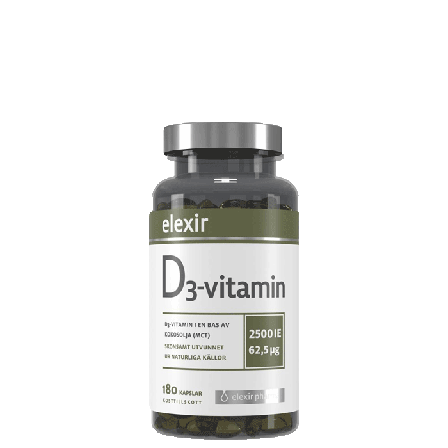 D-vitamin Elexir Pharma D3-vitamin 2500 IE, 180 kapsler - Bodyman.dk