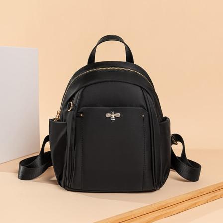 Kvinder pige rygsæk skuldertaske skoletaske Simple All-Match letvægts Oxford Cloth Travel Small Korean Style Black