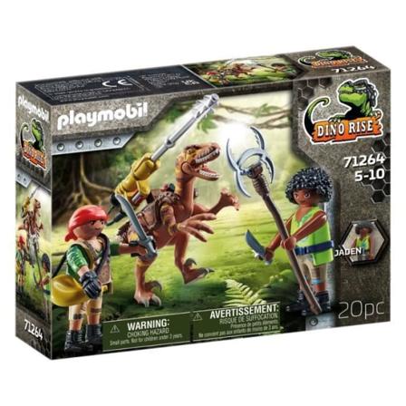 PLAYMOBIL - Dino Rise - Deinonychus och krigare - Flerfärgad - 20 stycken - Barn 5 år och uppåt Flerfärgad