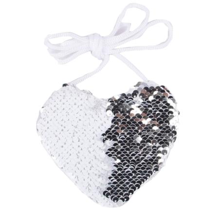 Reversibel Hjerte Skinnende Sekvens Veske Jenter Skuldervesker Sling Kort Holder