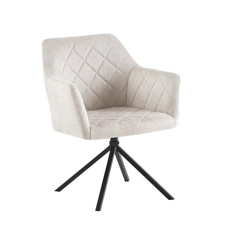 Sofia spisebordsstol, armlæn | drejefunktion - Beige - 58,5x60x81 - Stole