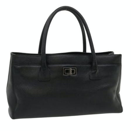 Chanel Vintage, Pre-owned Leather Tote Zwart, Dames, Maat:ONE Size,leer