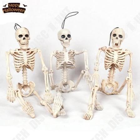 TD Set med 3 Plast Halloween Skelett - Skrämmande hängande dekoration - Temafest - Halloween Deco Accessoarer i 40 X 10 cm