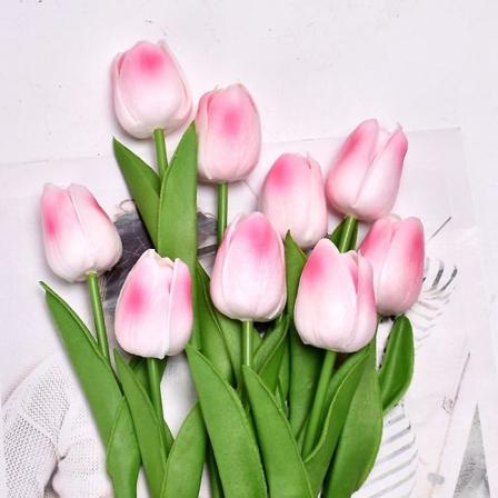 10 stk kunstige blomster falske blomster tulipan latex materiale ekte berøring for bryllupsrom hjem hotellfestdekorasjon og diy-dekor (20 stk 17)