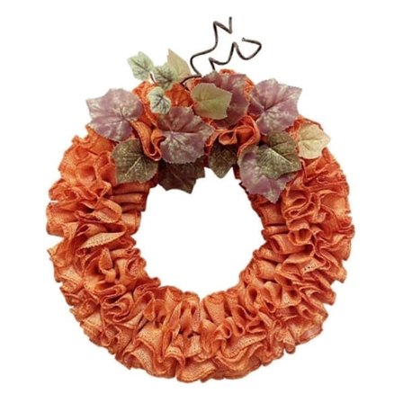 Efterårs jute krans efterårskranse til hoveddør bondehus, Thanksgiving græskarkrans med ahornblade dekor