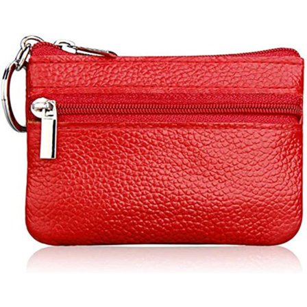 Naisten Mini Kolikkopussi Lompakko Aito Nahka Vetoketjullinen Pussi