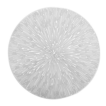 Koppmatta Iögonfallande slitstark Pvc rundformad värmeisolerande bordstablett för hem (silver)