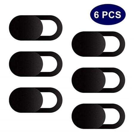 Svart 6 stk - Webkameradeksel Universal Mobiltelefon Kamera Skjul Cache Slider Magnet Webkameradeksel