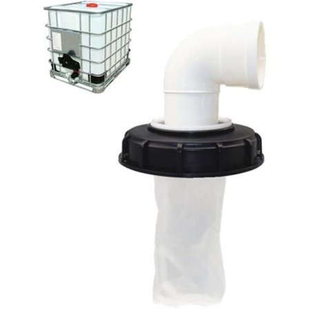 Vaskbar nylon IBC-filter med lokk IBC regntank 1000 liter 165 mm Nålfilt (DN150) 90 grader